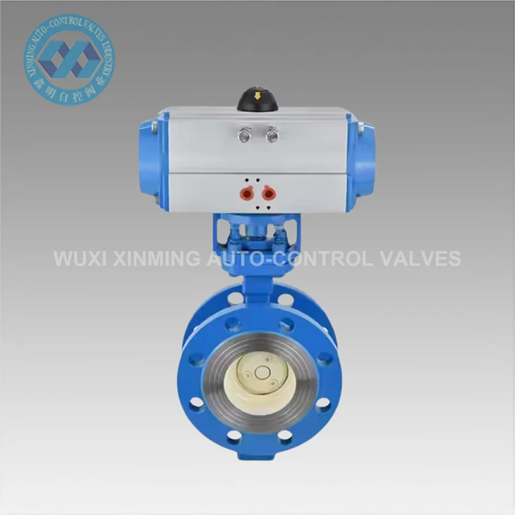 Regulació de fluids precisa de la vàlvula de papallona amb brida pneumàtica eficient