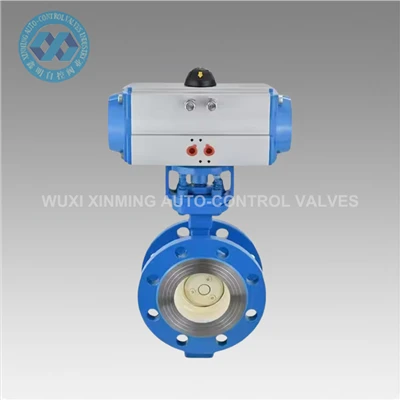 Regulació de fluids precisa de la vàlvula de papallona amb brida pneumàtica eficient
